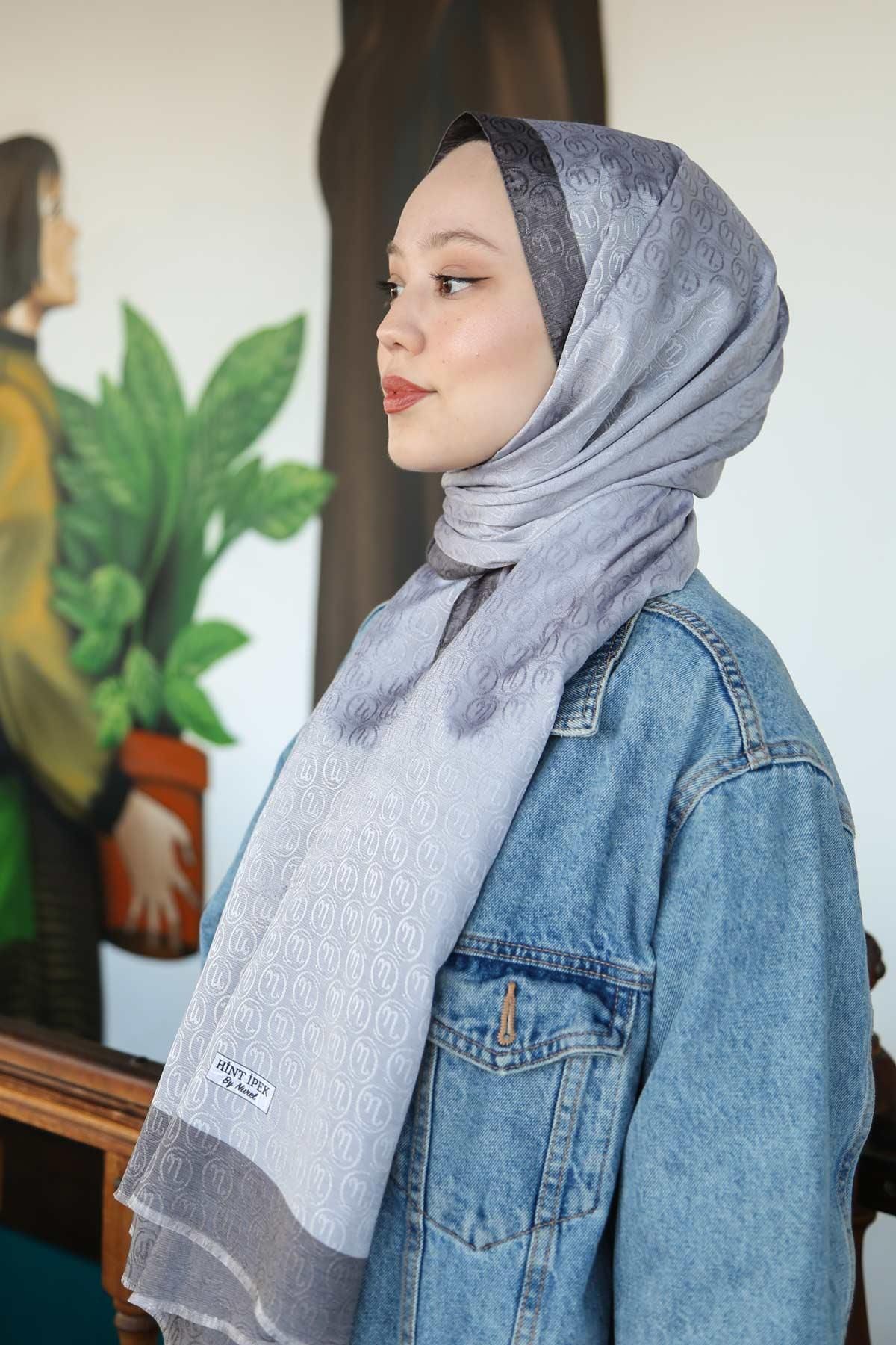 Hint İpek-Monogram Shawl MONOV08-04 3