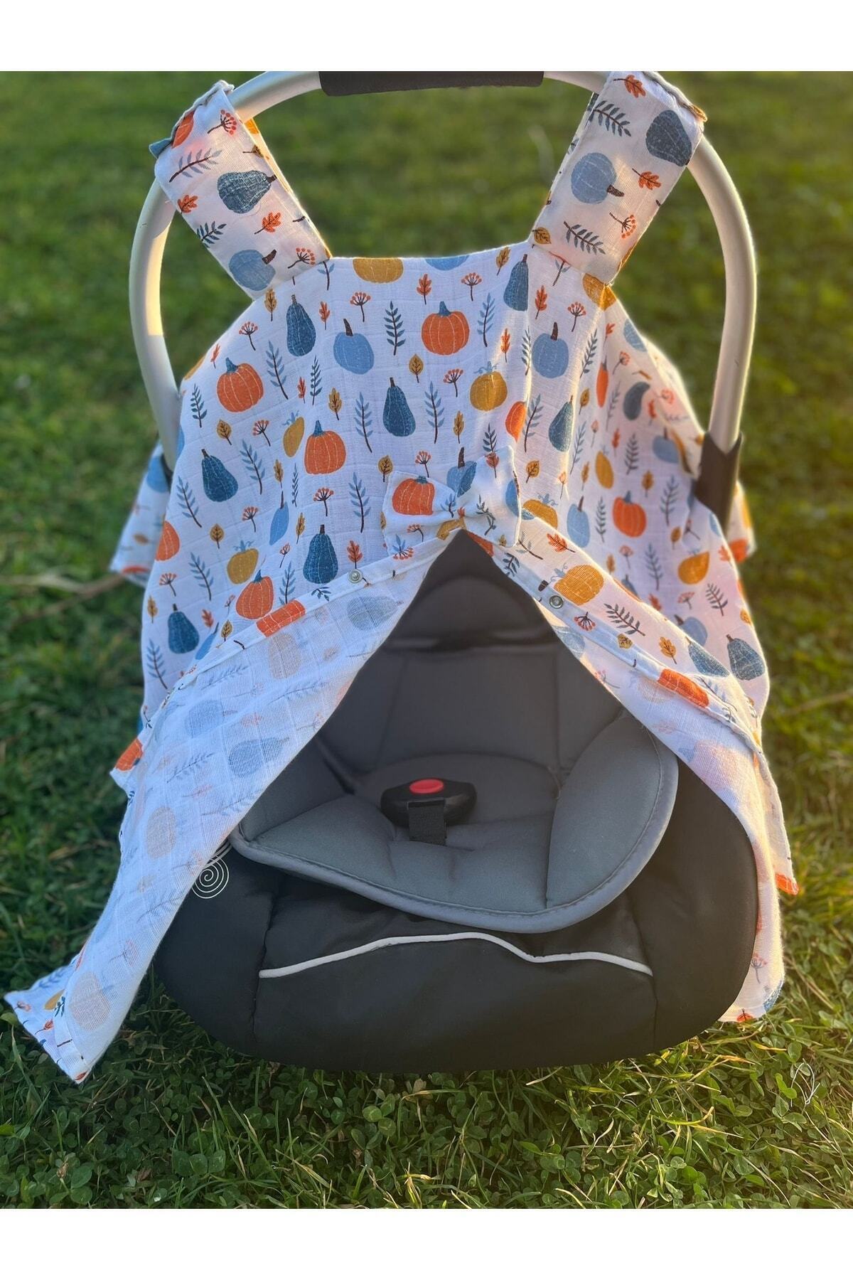 runbaby Run Baby Müslin Kumaş çıt Çıtlı Puset Örtüsü (BALKABAK) 75x100cm fotoğrafı 6 (önizleme)