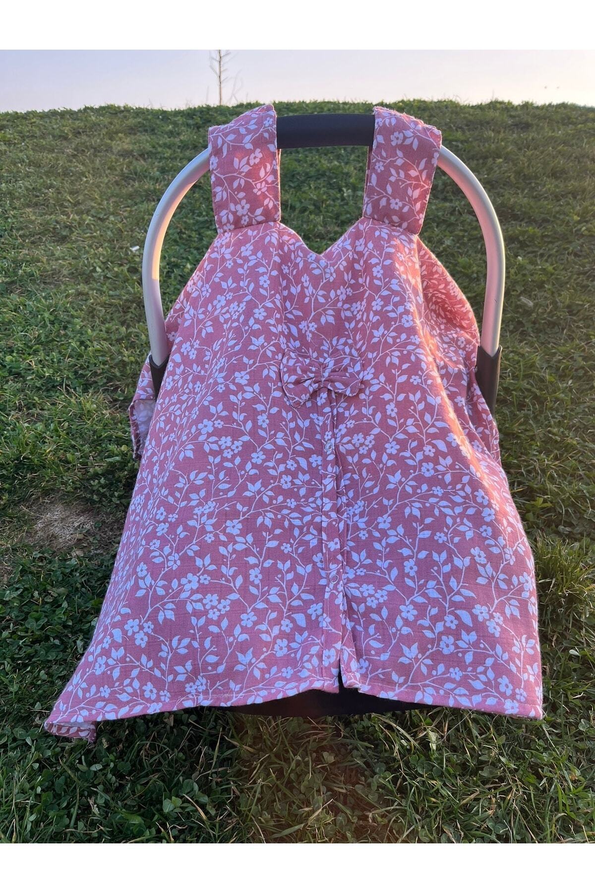 runbaby Run Baby Müslin Kumaş çıt Çıtlı Puset Örtüsü (PEMBE ÇİÇEK) 75x100cm fotoğrafı 6 (önizleme)