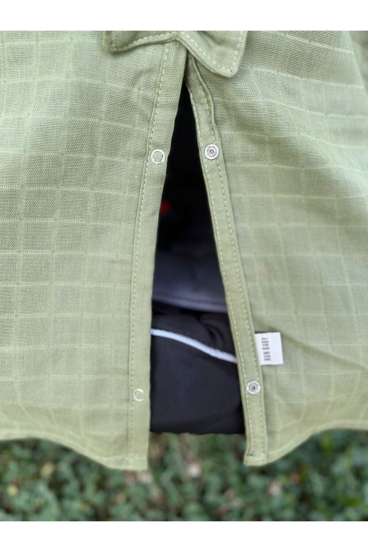 runbaby Run Baby Müslin Kumaş çıt Çıtlı Puset Örtüsü (YEŞİL) 75x100cm fotoğrafı 7 (önizleme)