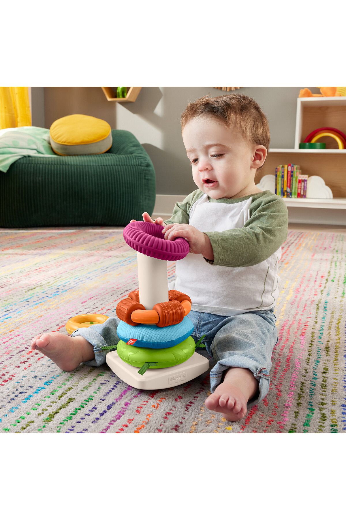 Fisher Price Sensory Rock A Stack Roly Poly Stacking Toy with Fine Motor Activities for Babies Fiyat Yorumlar Trendyol
