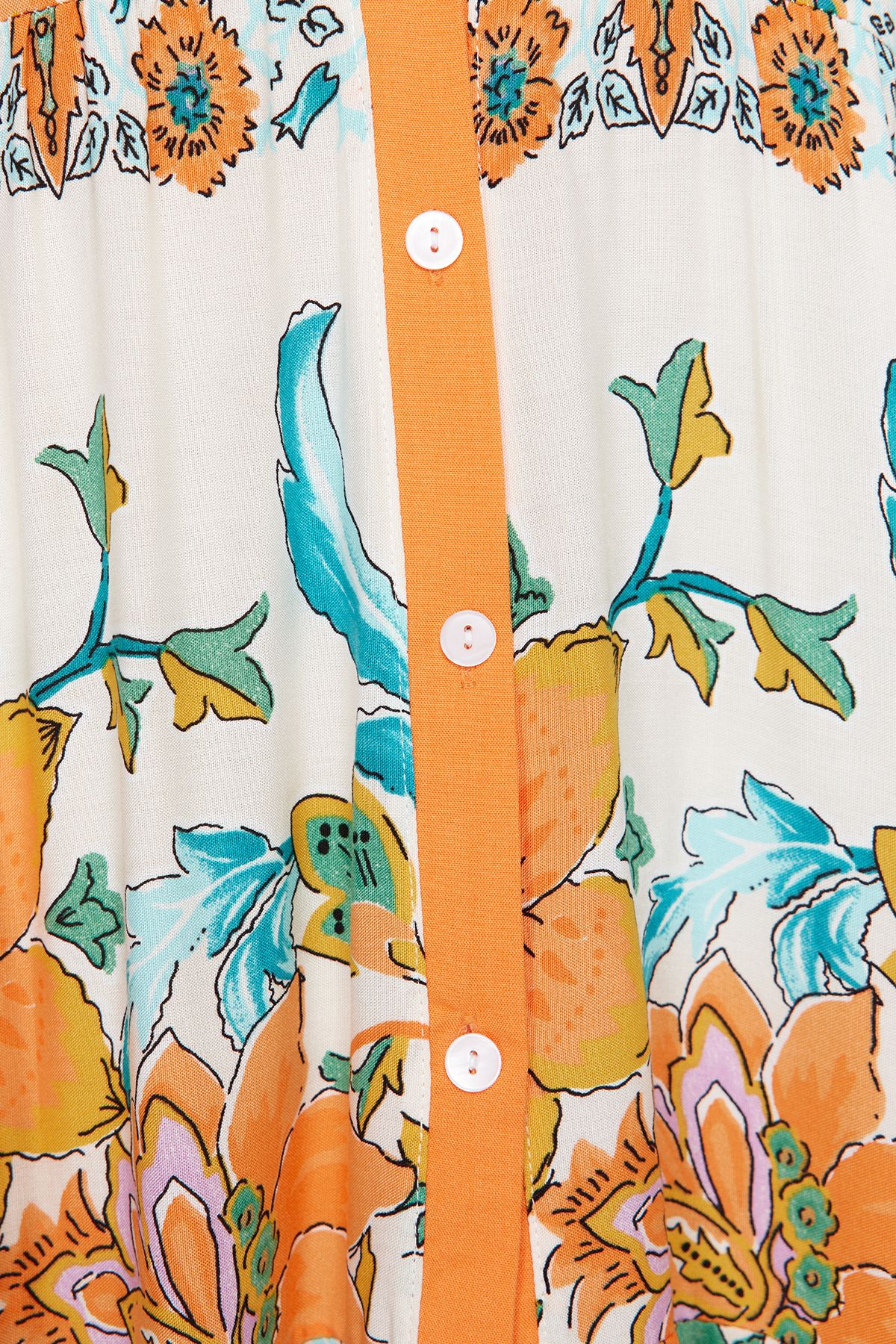 Trendyol Modest-فستان منسوج من الفيسكوز باللون البرتقالي TCTSS24EB00221 5