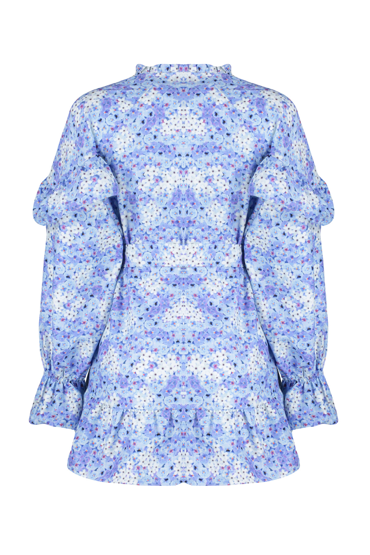 Trendyol Modest-Tnică țesută cu flori albastru deschis TCTSS24UK00025 8