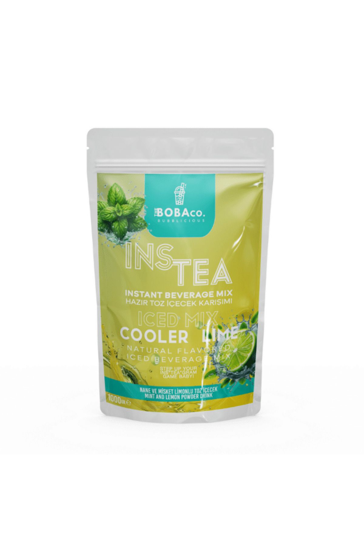 TheBobaCo. Bubblicious Instea Cooler Lime Nane ve Misket Limonlu Soğuk Çay Karışımı | 1KG