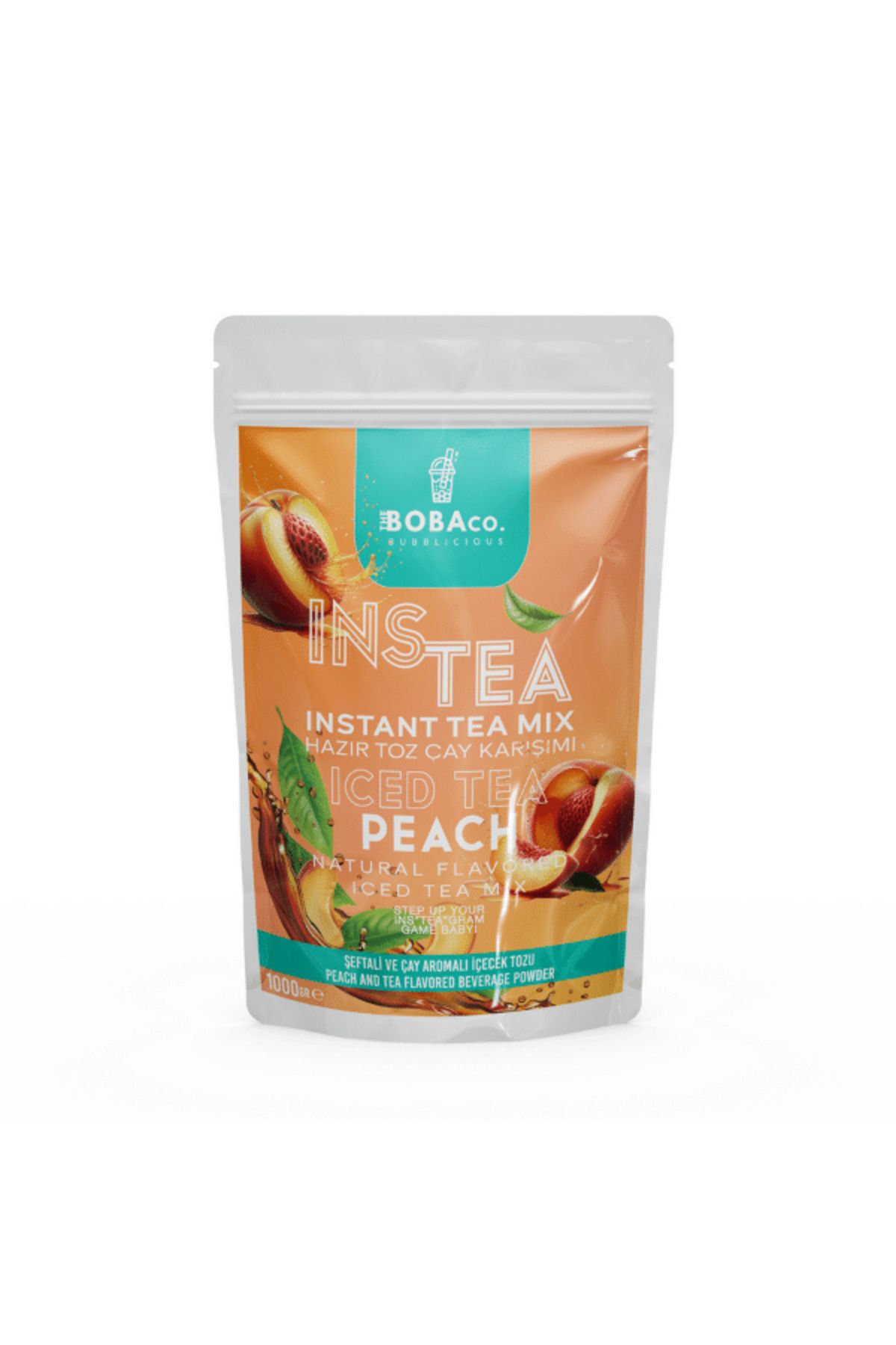 TheBobaCo. Bubblicious Instea Peach – Siyah Çay ve Şeftalili Soğuk Çay Karışımı