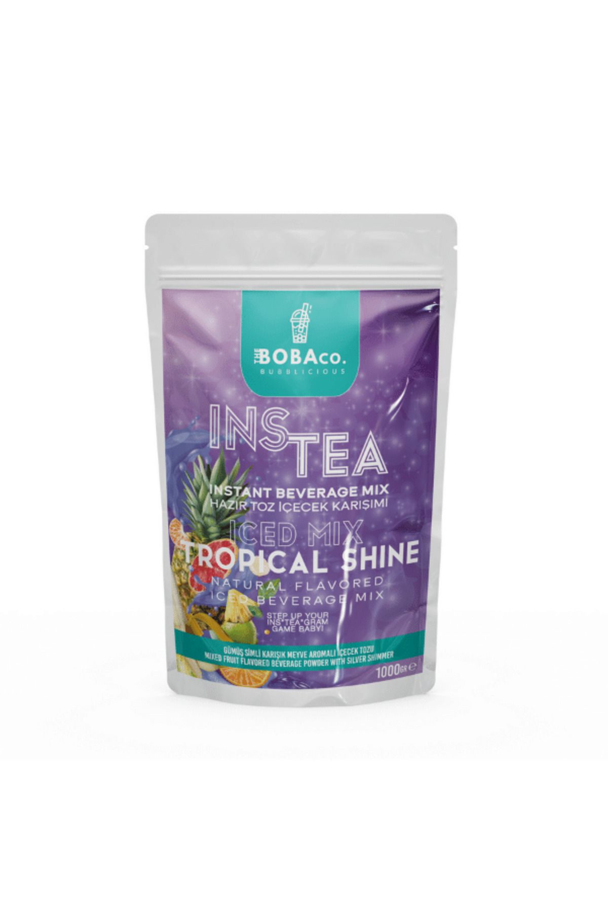 TheBobaCo. Bubblicious Instea Tropical Shine - Gümüş Tozlu ve Torpik Meyveli Soğuk Çay Karışımı