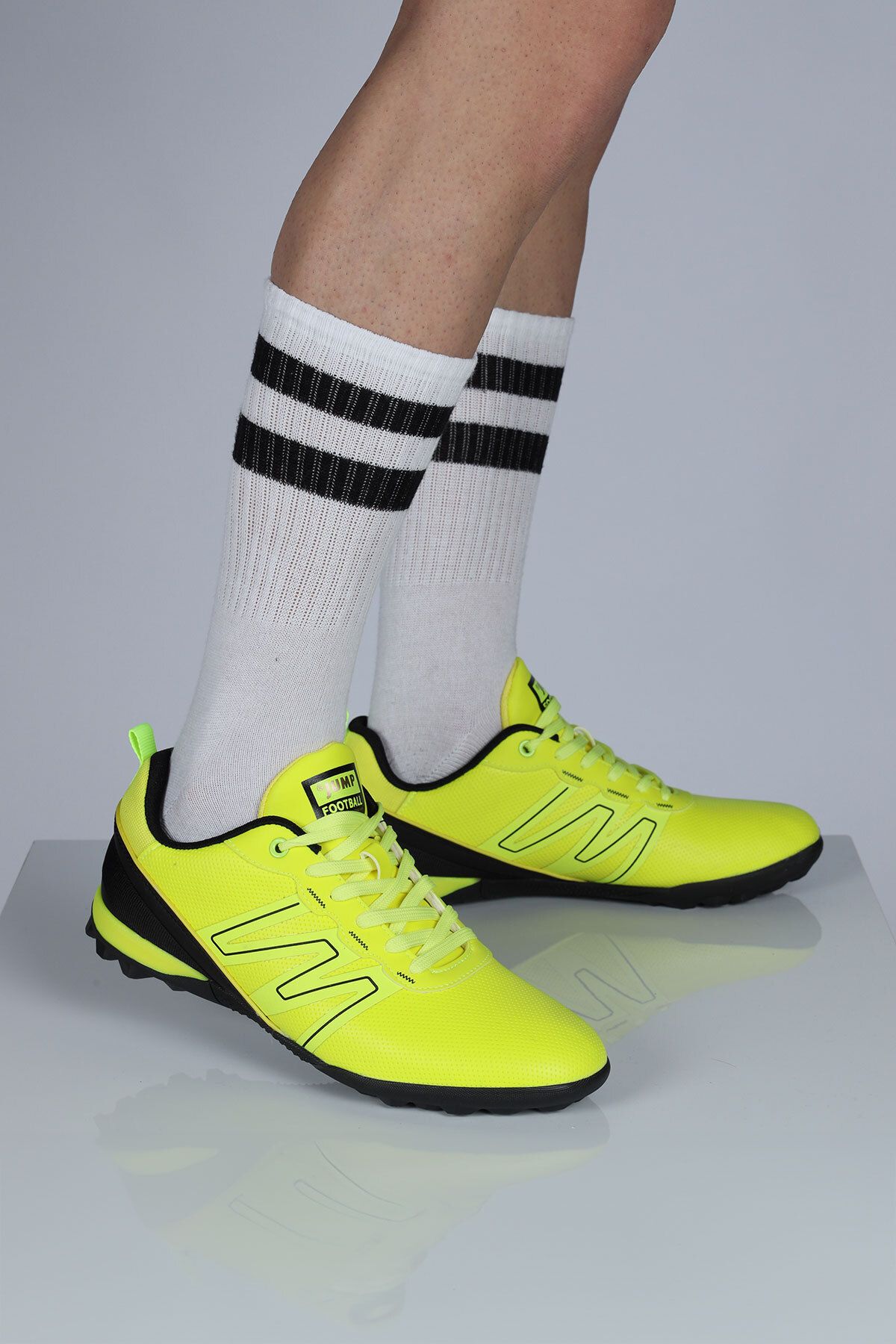 Jump-29112 Pantofi de fotbal cu crampoane Astroturf verde neon 4