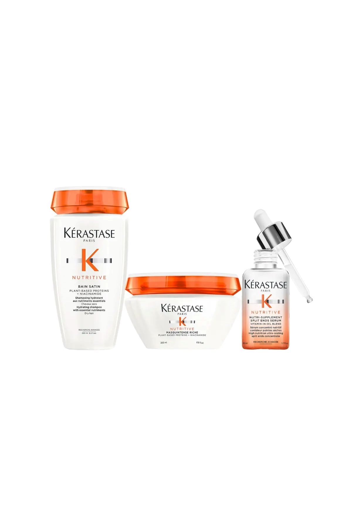 Nutritive (Bain Satin Riche 250ml-Masquintense Riche 200ml-Nutri Supplement Serum 50ml) CYT797464643 Kerastase