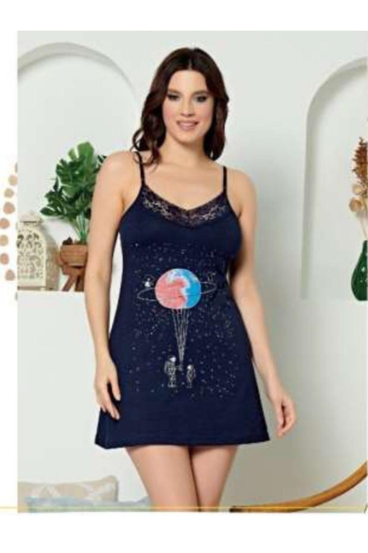 newaa butik Snow Girls Pamuklu Gecelik Elbise