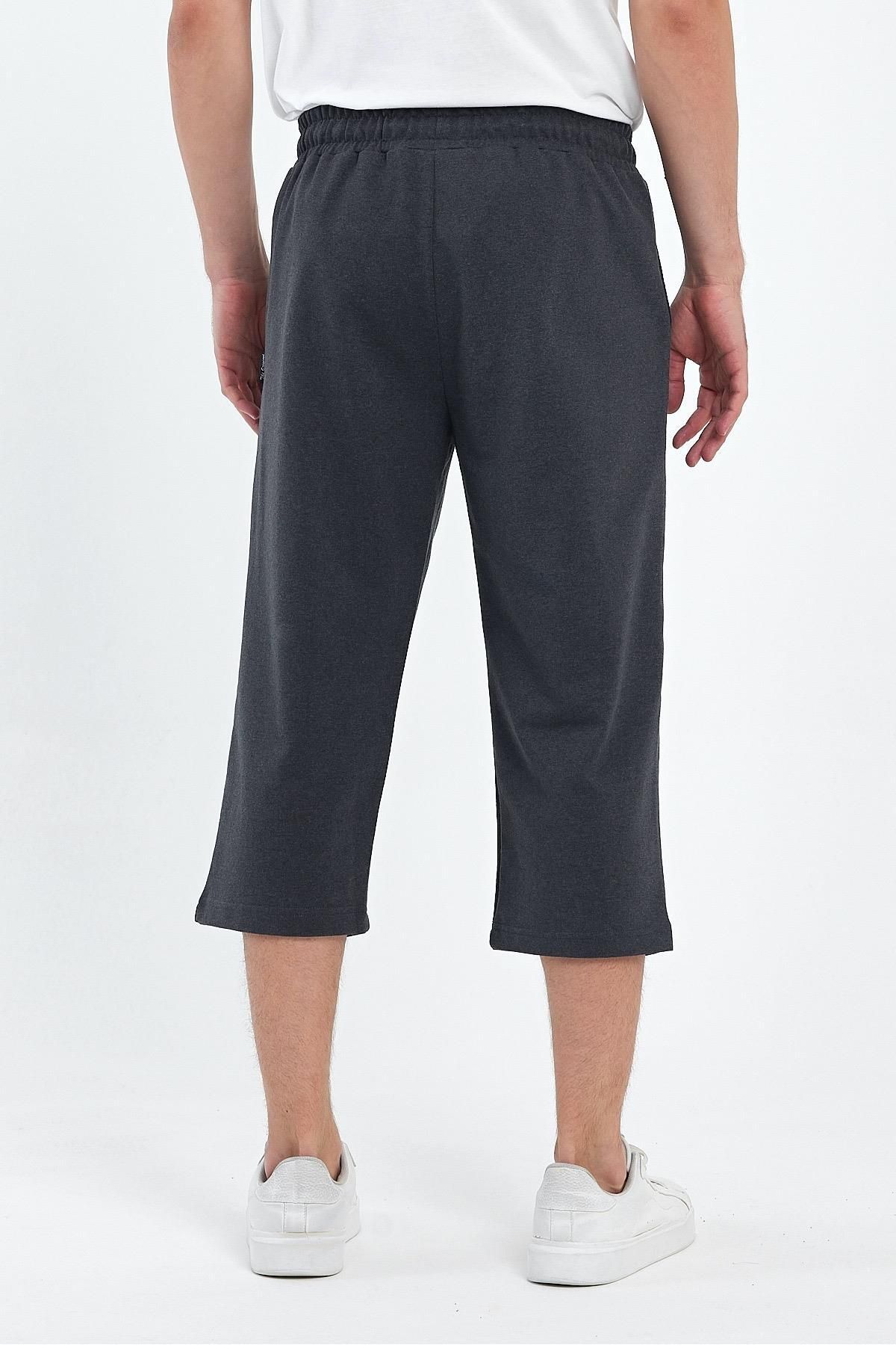 COMEOR-Men's 2-Piece Bermuda Knee-Length Capri Shorts with Side Pockets and Adjustable Elastic Waist 5