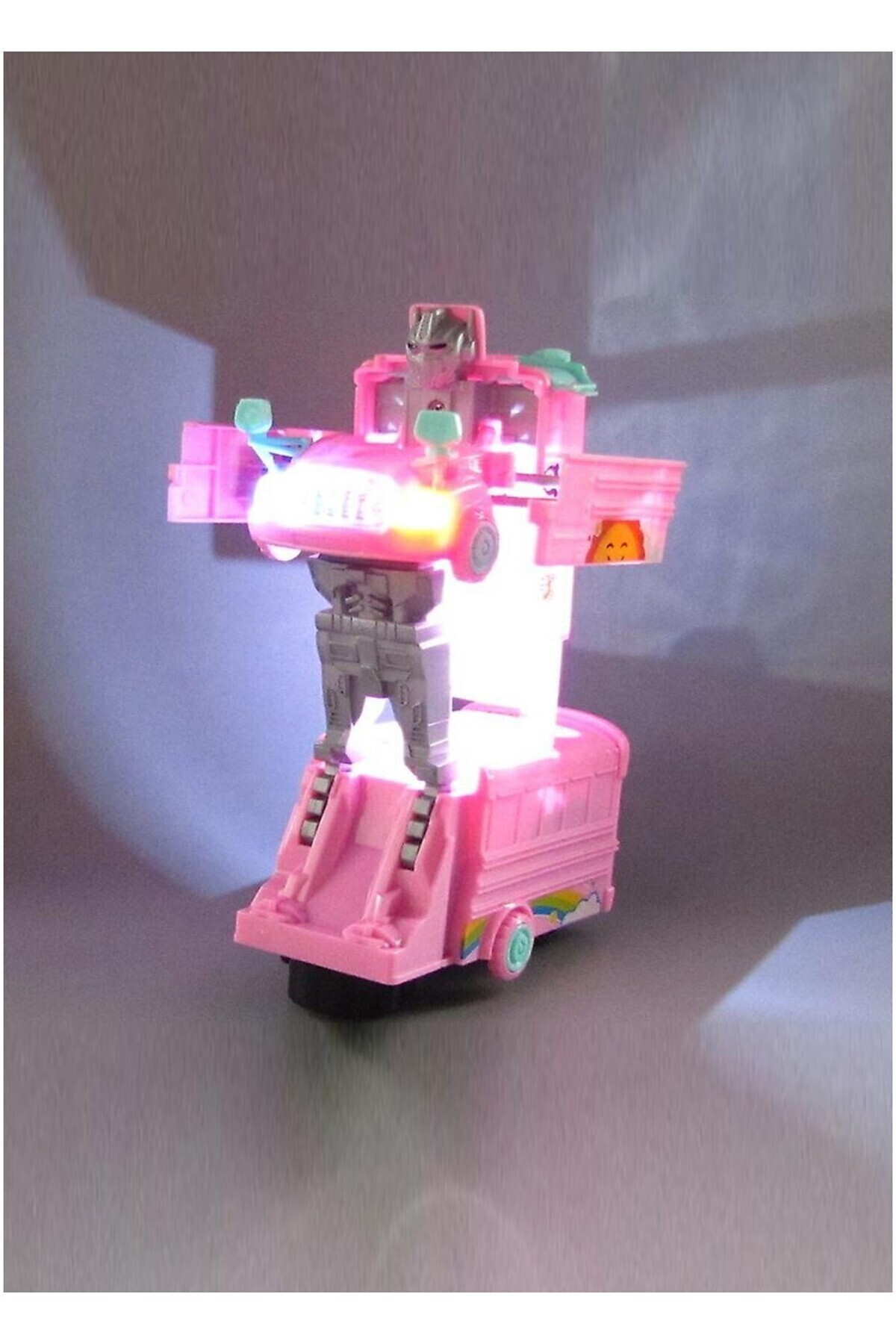 Hyd Oyuncak Otobüs Okul Otobüsü Trasformace Robota Dönüşen Pilli Işıklı Müzikli Araba fotoğrafı 5 (önizleme)