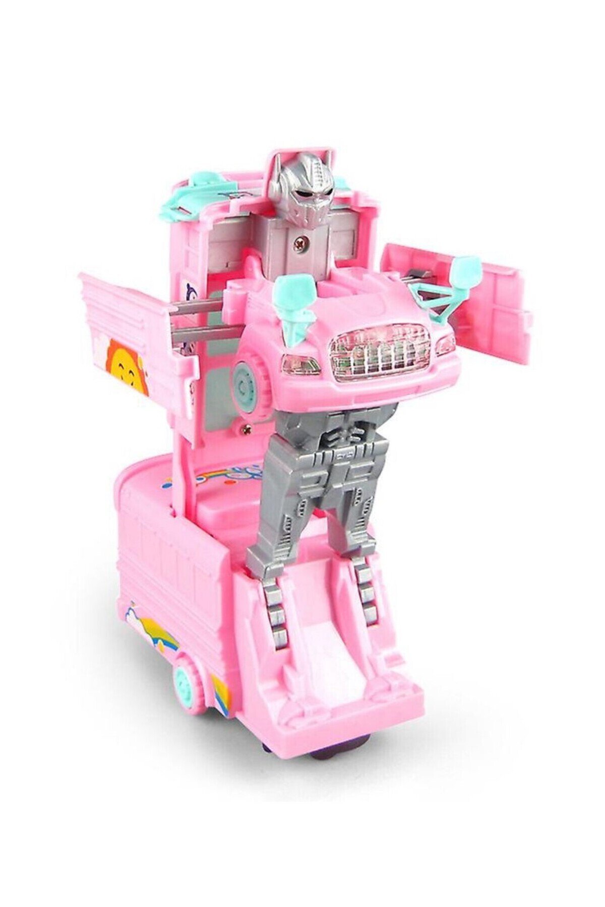 Hyd Oyuncak Otobüs Okul Otobüsü Trasformace Robota Dönüşen Pilli Işıklı Müzikli Araba fotoğrafı 4 (önizleme)