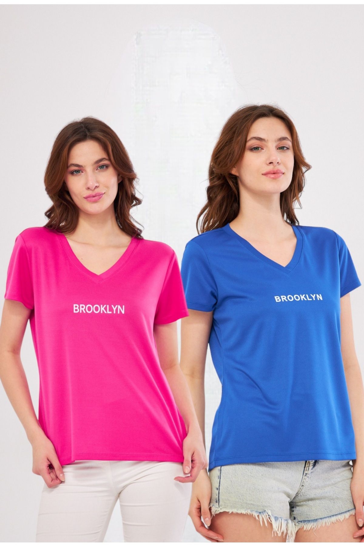 YÜKSEL IŞIK Tricou Sport Fuchsia Saks Blue Printed Femeie - S
