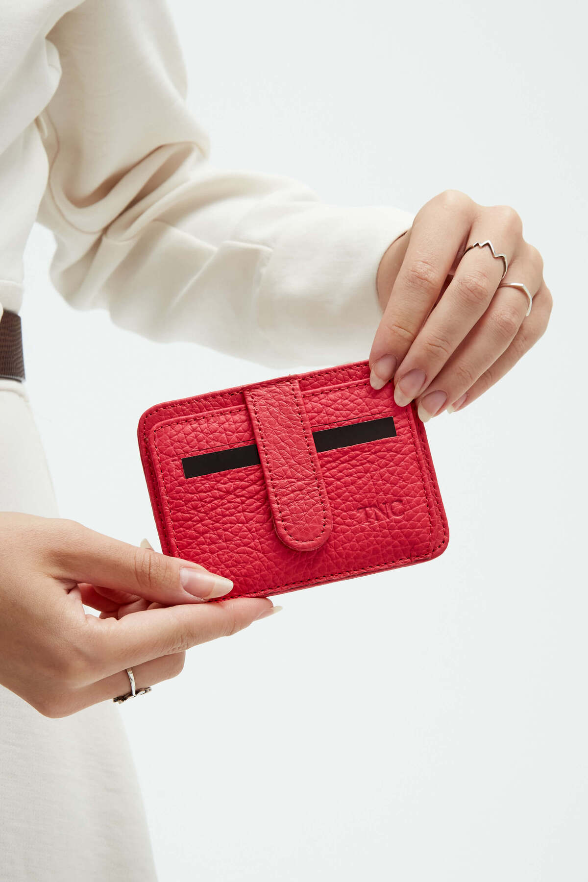 تامر تانجا جا کارتی مردانه چرم اصل فوشیا