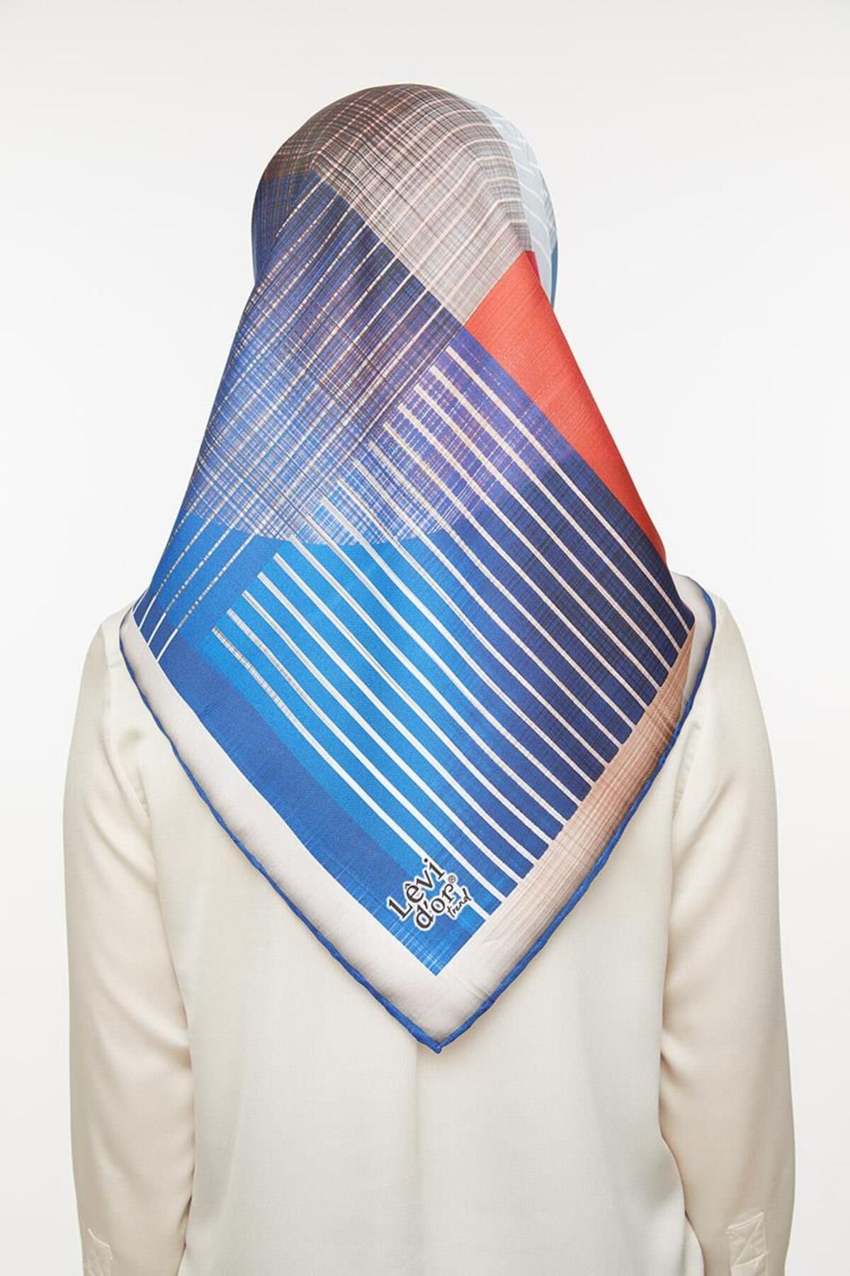 روسری آبی Twill Trend Saks اورجینال Levidor