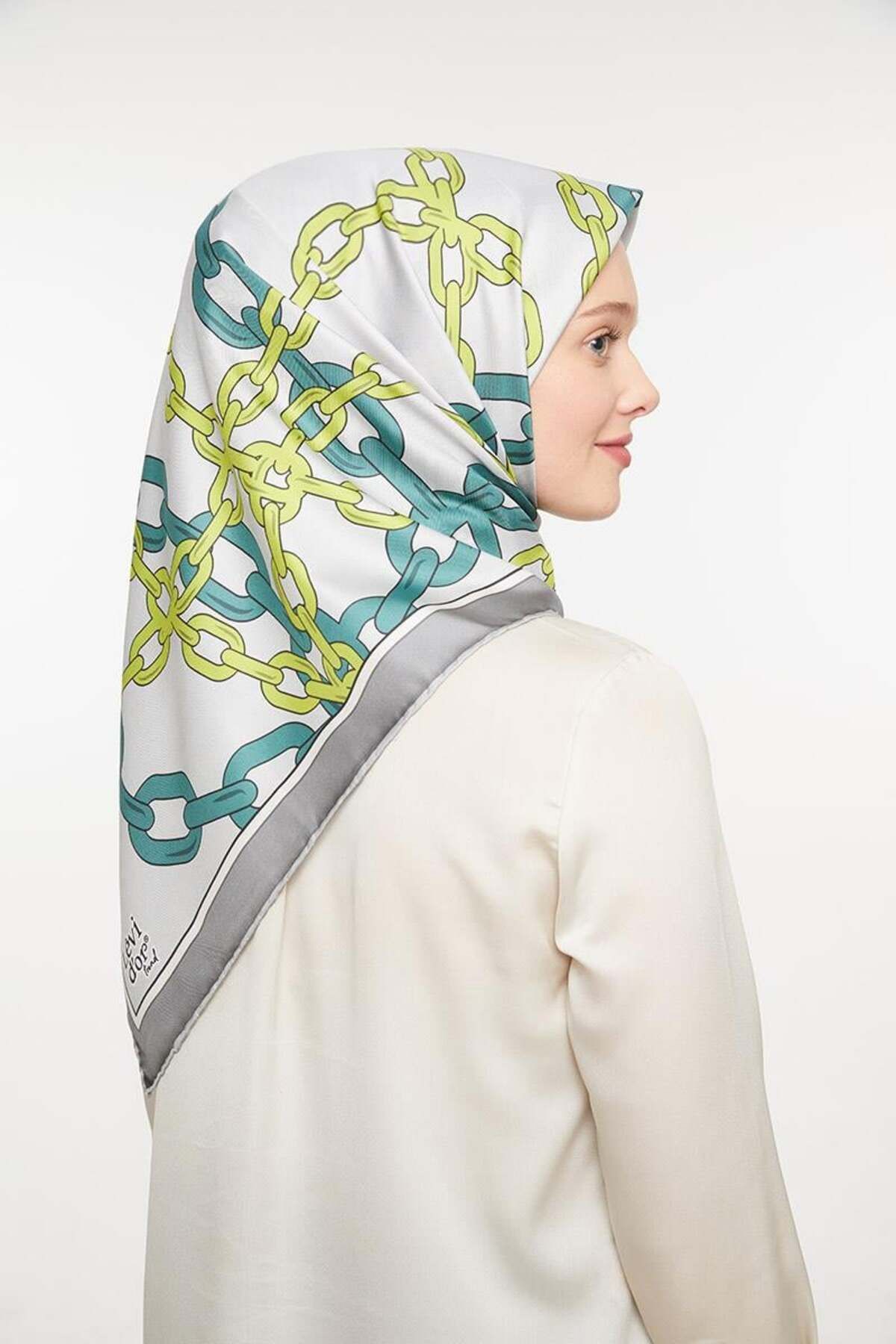 روسری خاکستری Twill Trend Light اورجینال Levidor