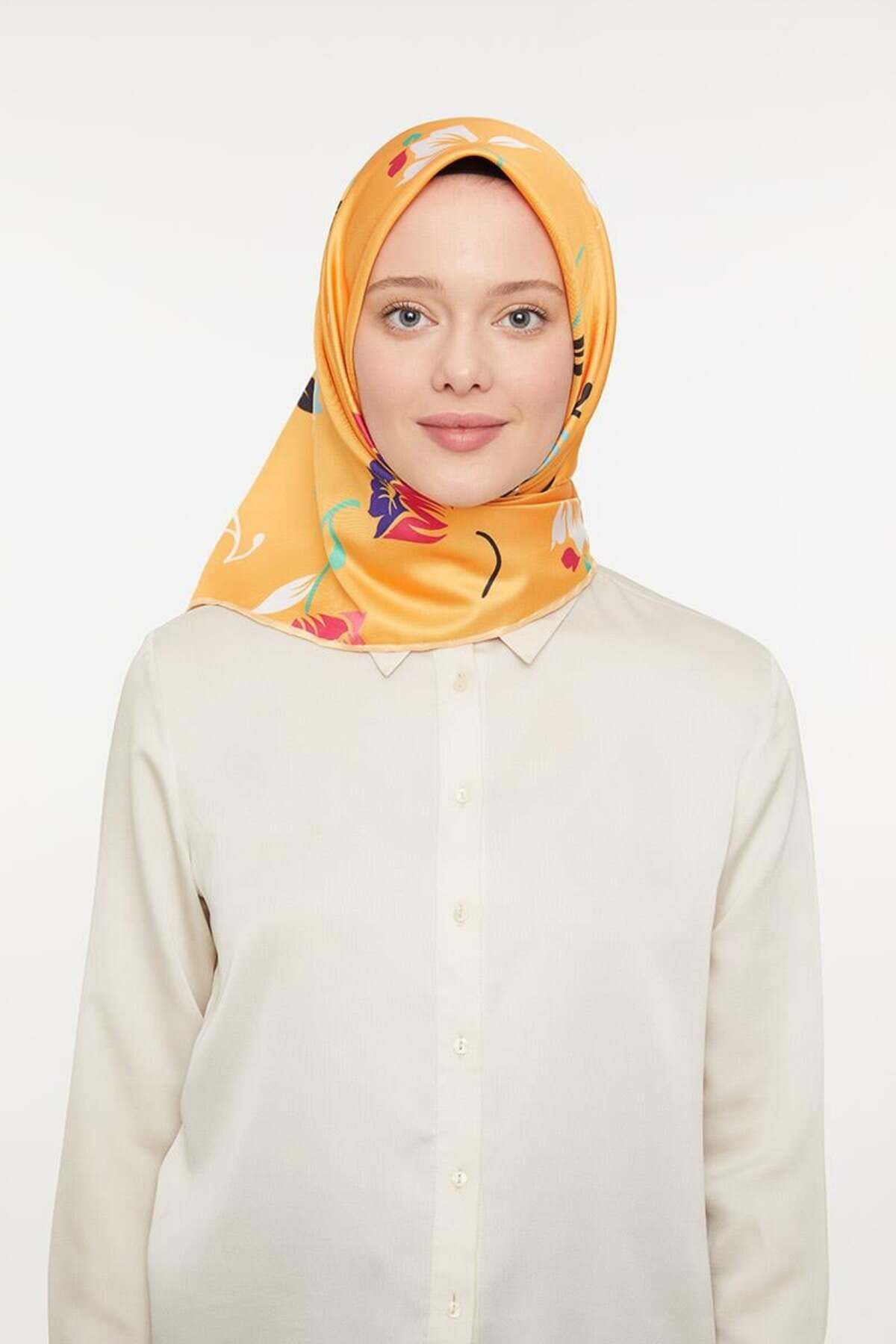 روسری زرد Twill Trend اورجینال Levidor