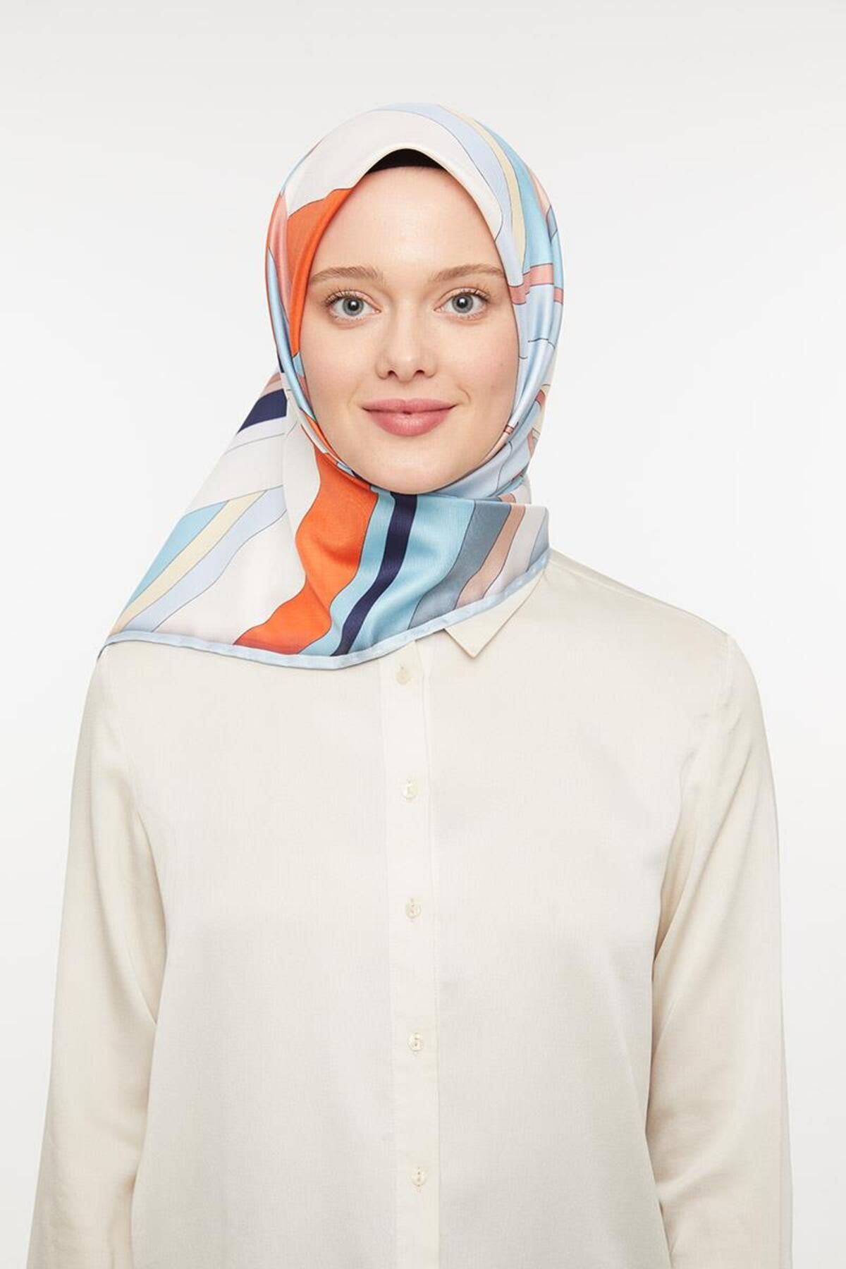 روسری آبی Twill Trend Blue اورجینال Levidor