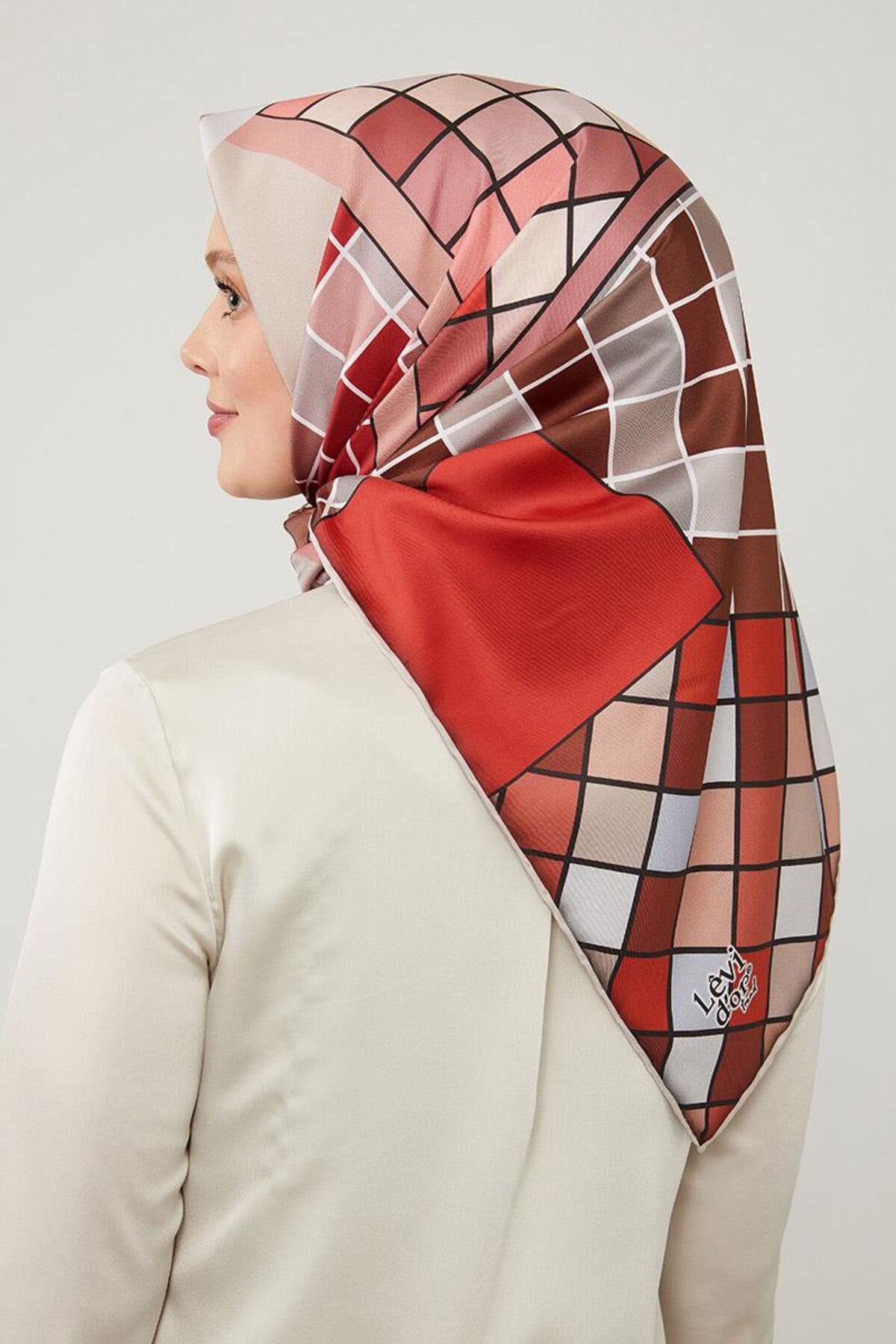 روسری قرمز روند بررسی با Twill الگوی Levidor