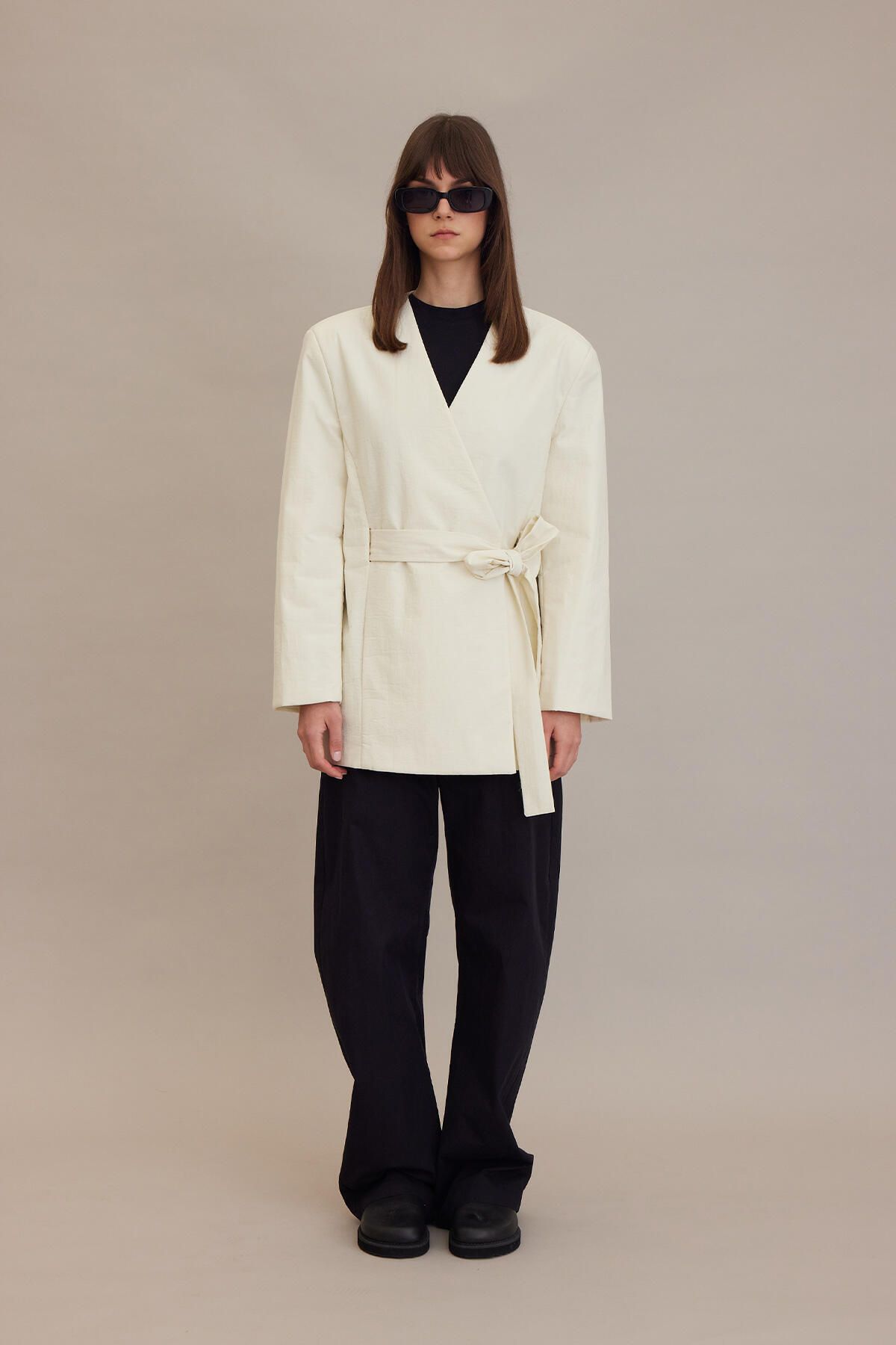 Manuka-KIMONO STYLE FILLED BLAZER JACKET VANILLA 5