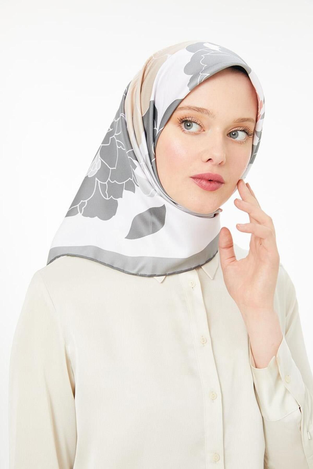 روسری خاکستری Twill Trend Grey اورجینال Levidor