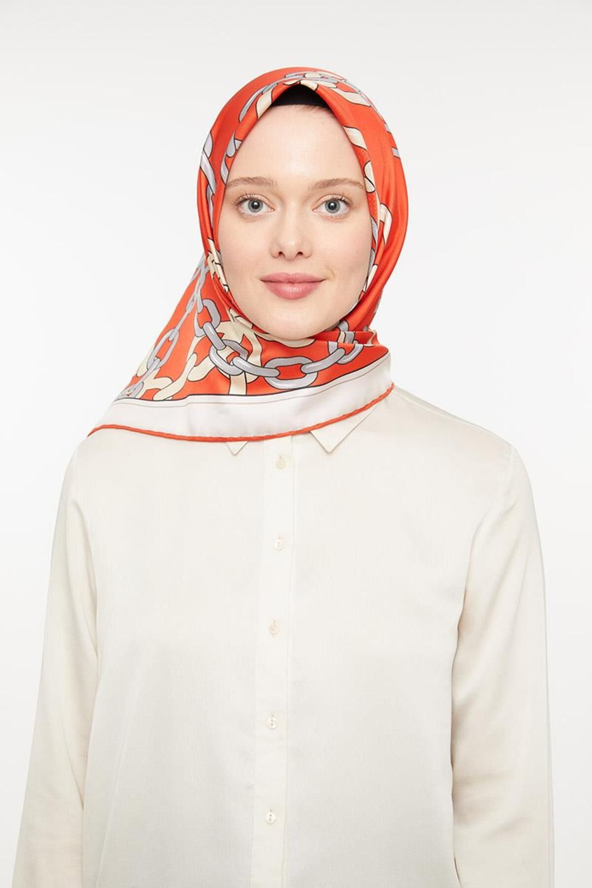 روسری صورتی Twill Trend اورجینال Levidor