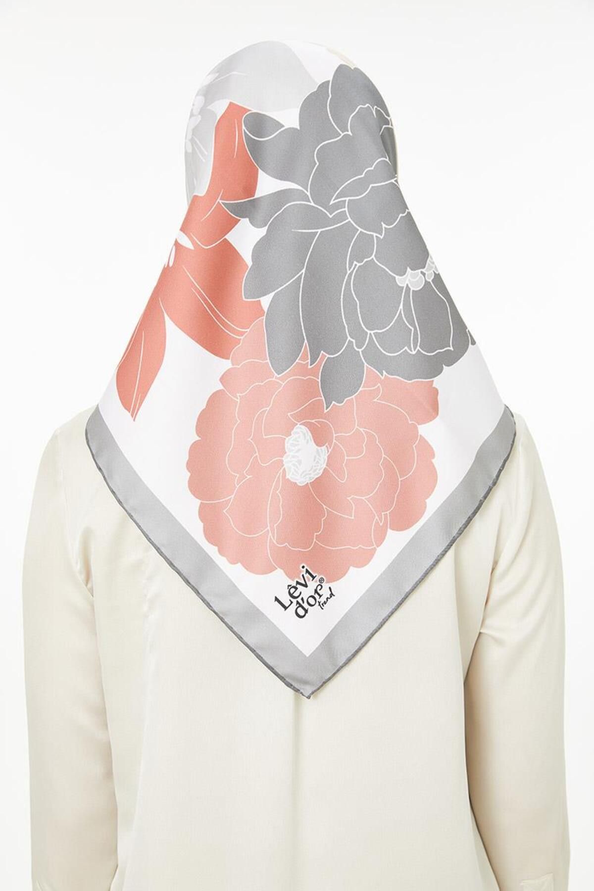 روسری خاکستری Twill Trend Grey اورجینال Levidor