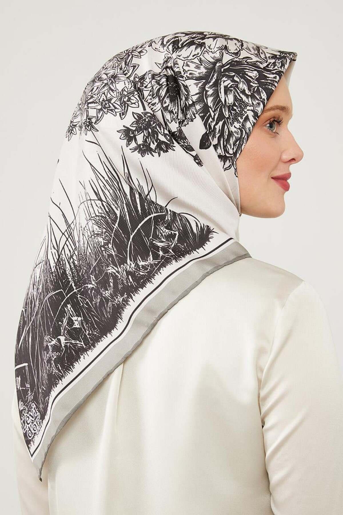روسری مشکی Twill Trend الگوی سیاه Levidor