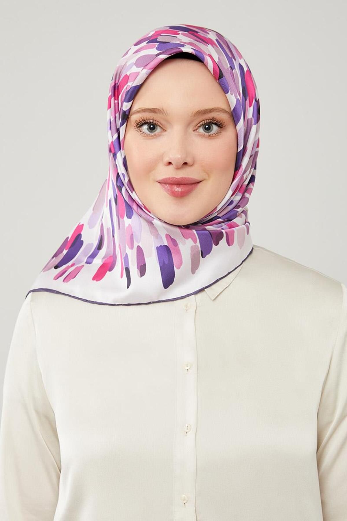 روسری صورتی Twil Trend الگوی قلم مو Fuchsia Levidor