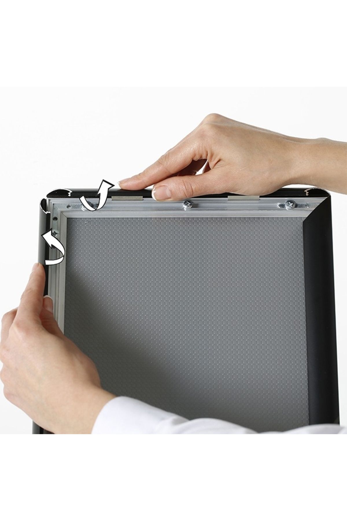 ÖzgürceSeç-A4 (21x30) Telescopic Stand Single Sided Menu Information Direction Board (Black) 2