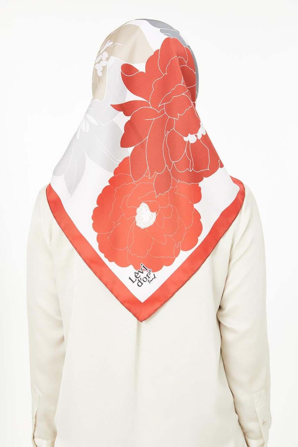 روسری قرمز Twill Trend اورجینال Levidor