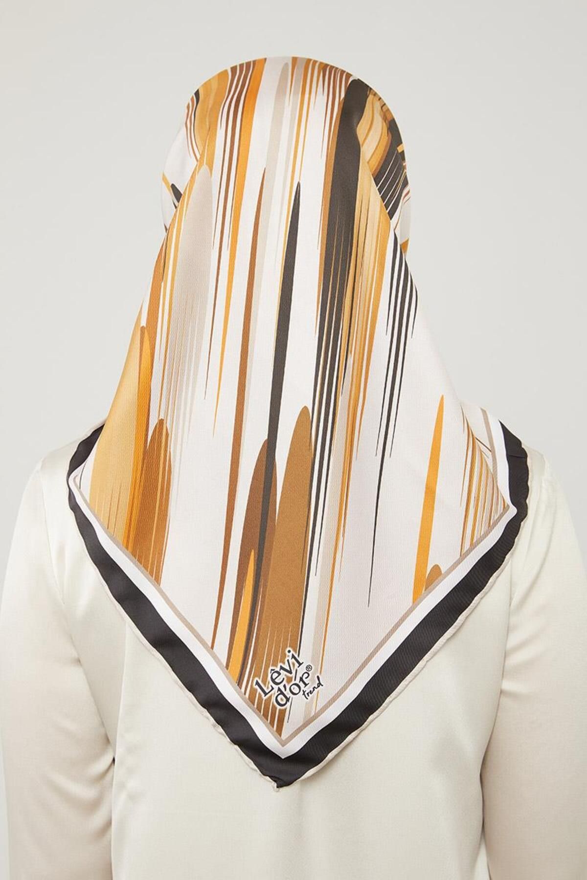 روسری مشکی Twill Trend الگوی راه سیاه Levidor