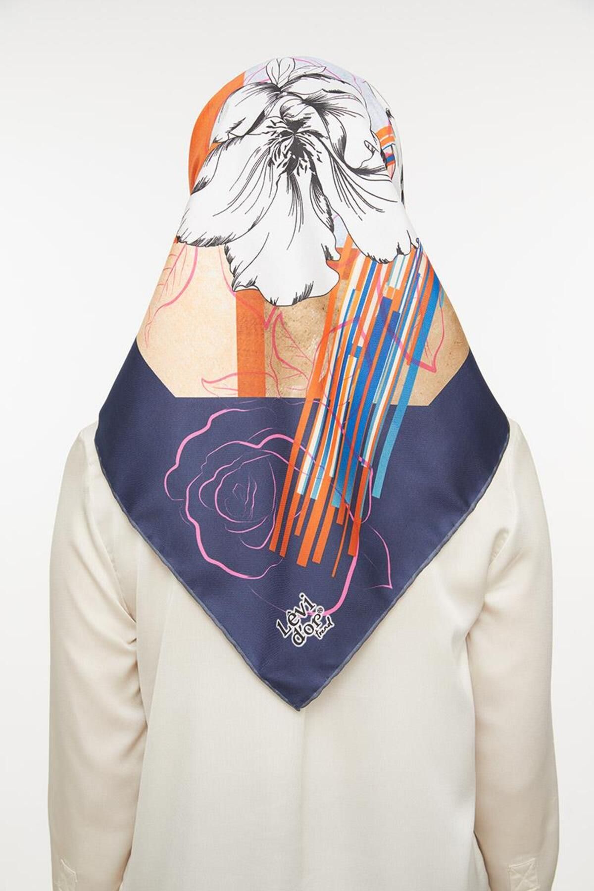 روسری آبی Twill Trend Blue Navy Levidor