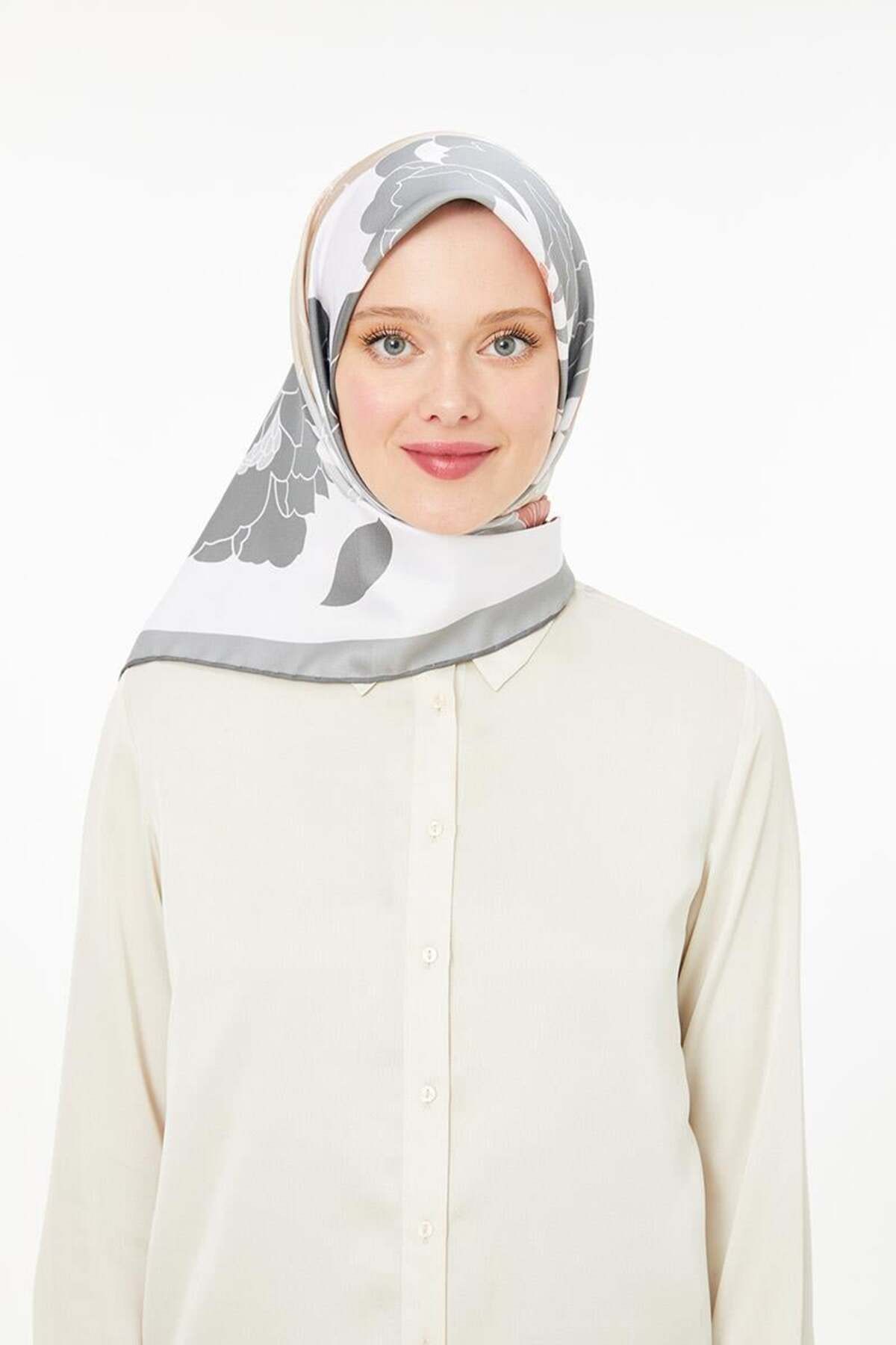 روسری خاکستری Twill Trend Grey اورجینال Levidor