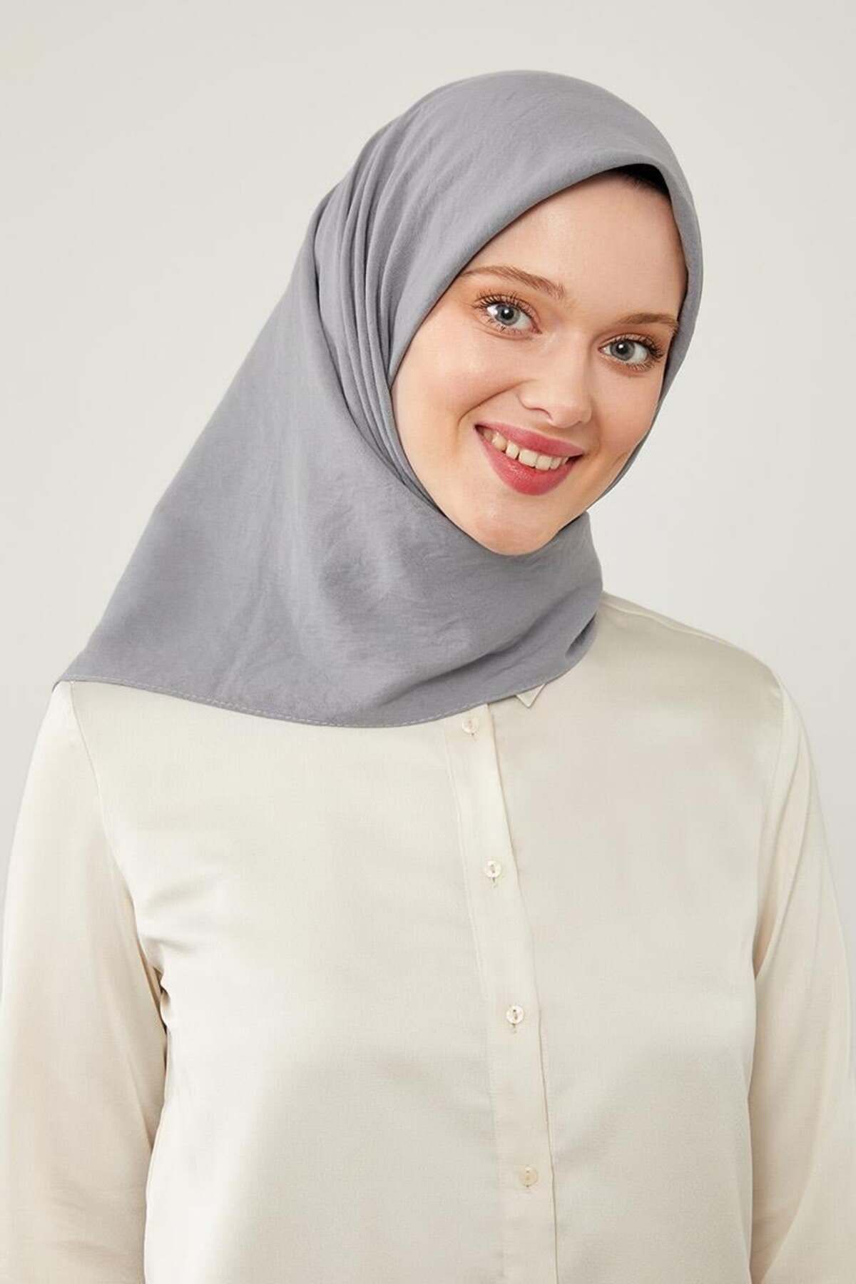روسری خاکستری مربع جاز پنبه دودی Levidor