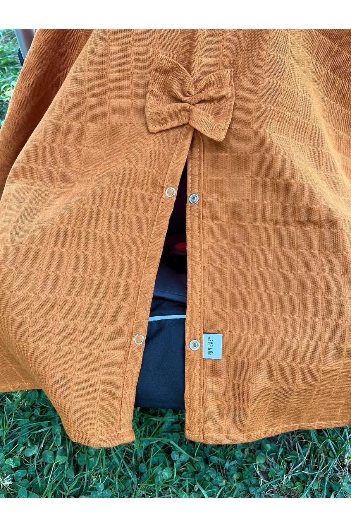 runbaby Run Baby Müslin Kumaş çıt Çıtlı Puset Örtüsü (TARÇIN) 75x100cm fotoğrafı 7 (önizleme)