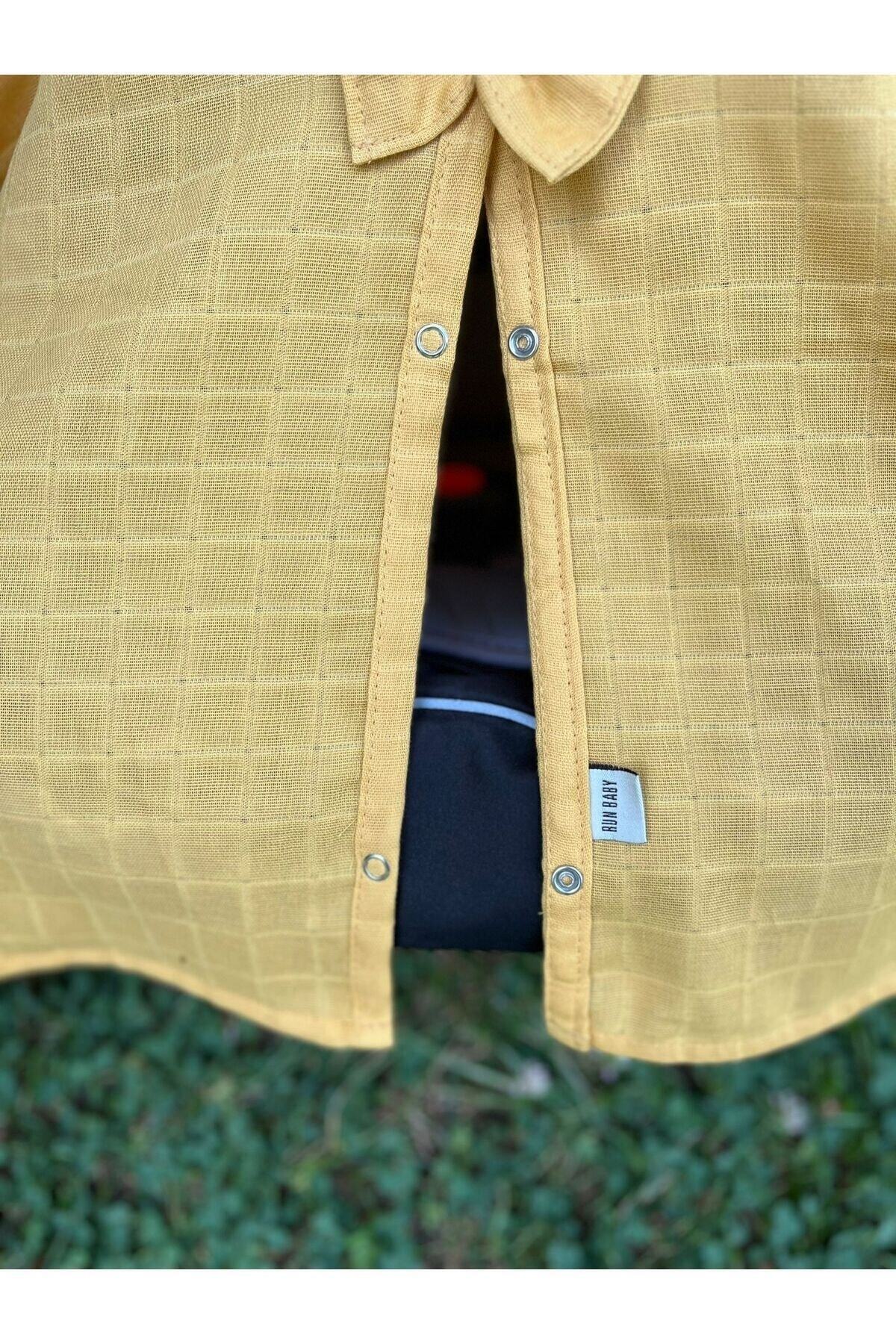 runbaby Run Baby Müslin Kumaş çıt Çıtlı Puset Örtüsü (HARDAL) 75x100cm fotoğrafı 7 (önizleme)