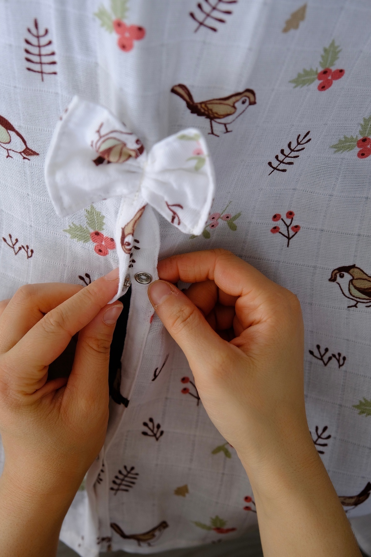 runbaby Run Baby Müslin Kumaş çıt Çıtlı Puset Örtüsü (KUŞ DESENLİ) 75x100cm fotoğrafı 4 (önizleme)