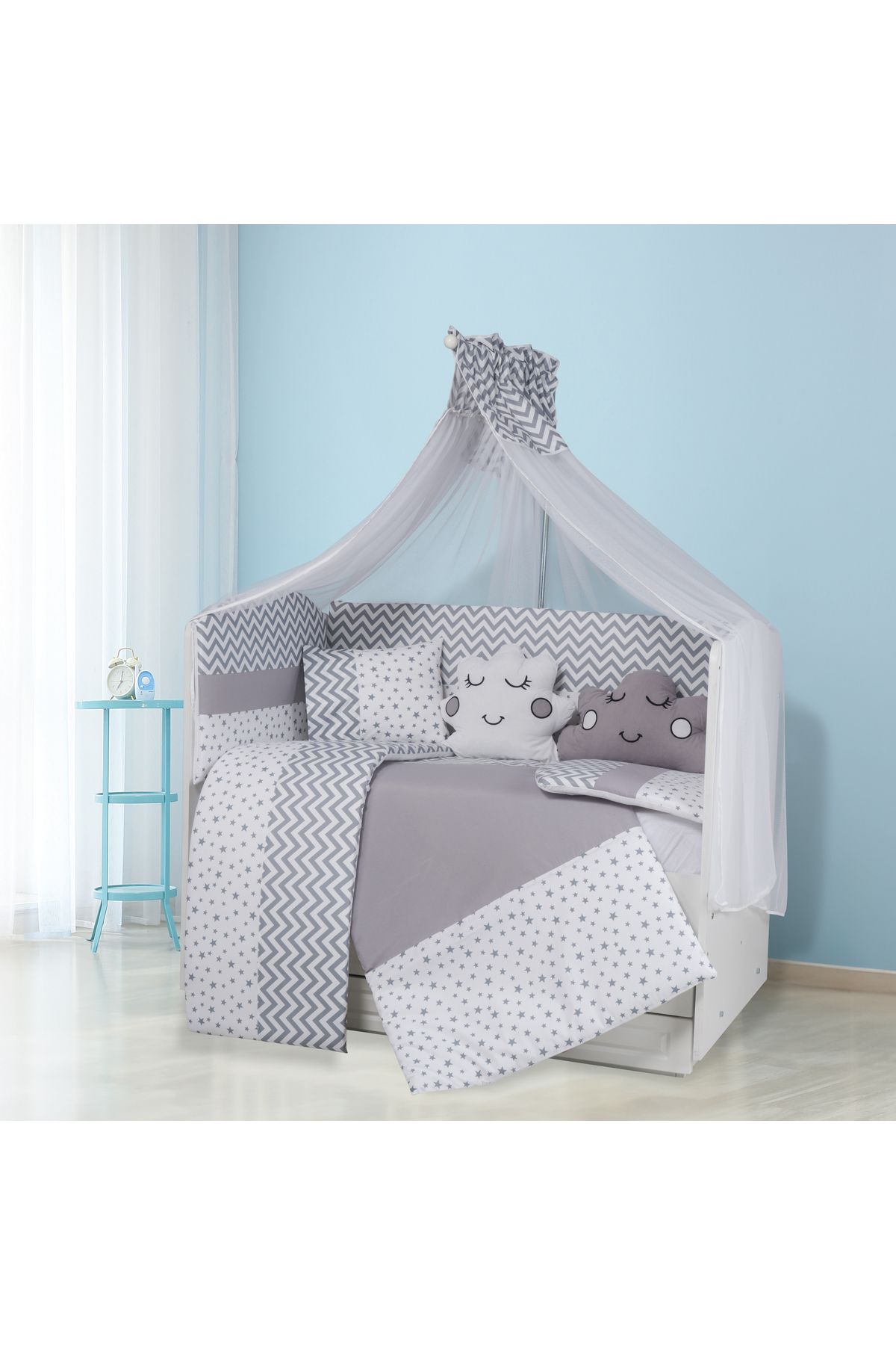 Tugu Home&baby Esila %100 Pamuk 11 Parça 60x120 Cm Beşik Uyku Seti,bebek Takımı,anne Yanı Uyku Seti