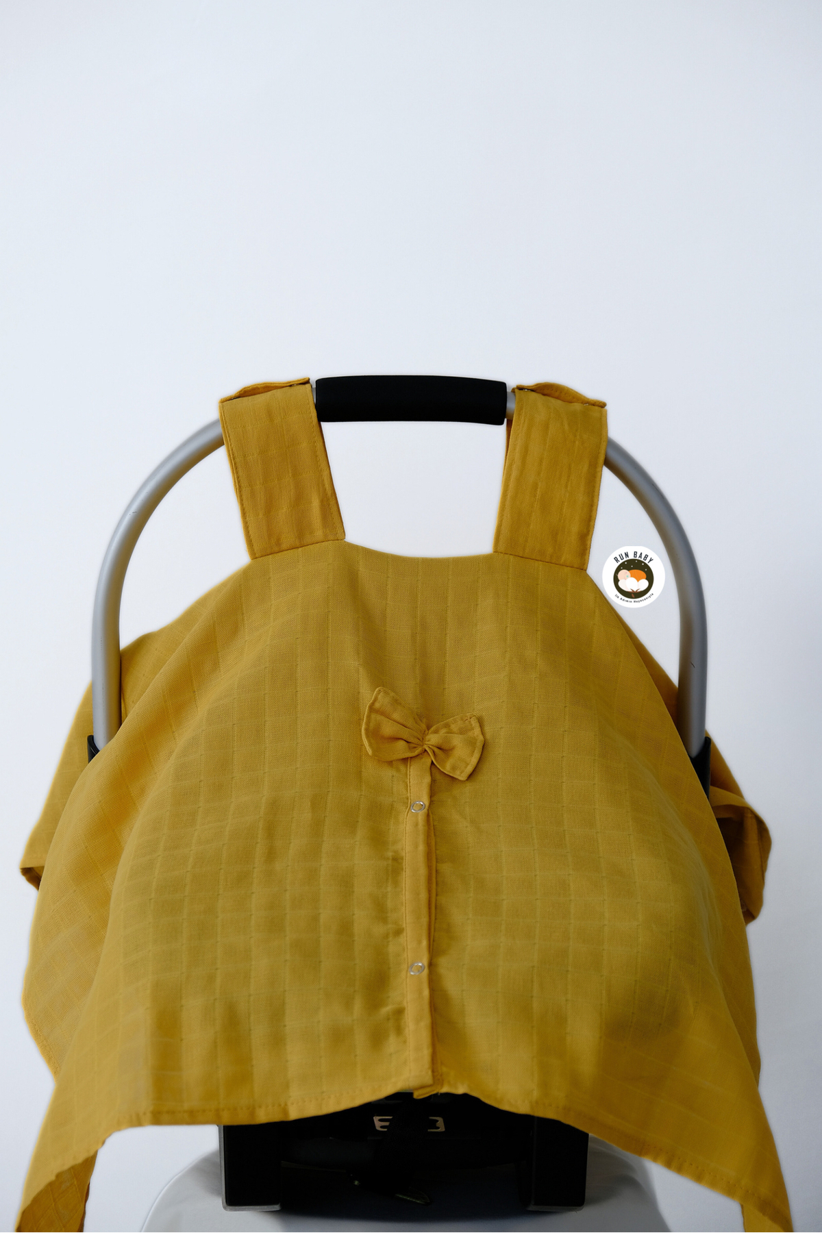 runbaby Run Baby Müslin Kumaş çıt Çıtlı Puset Örtüsü (HARDAL) 75x100cm fotoğrafı 2 (önizleme)