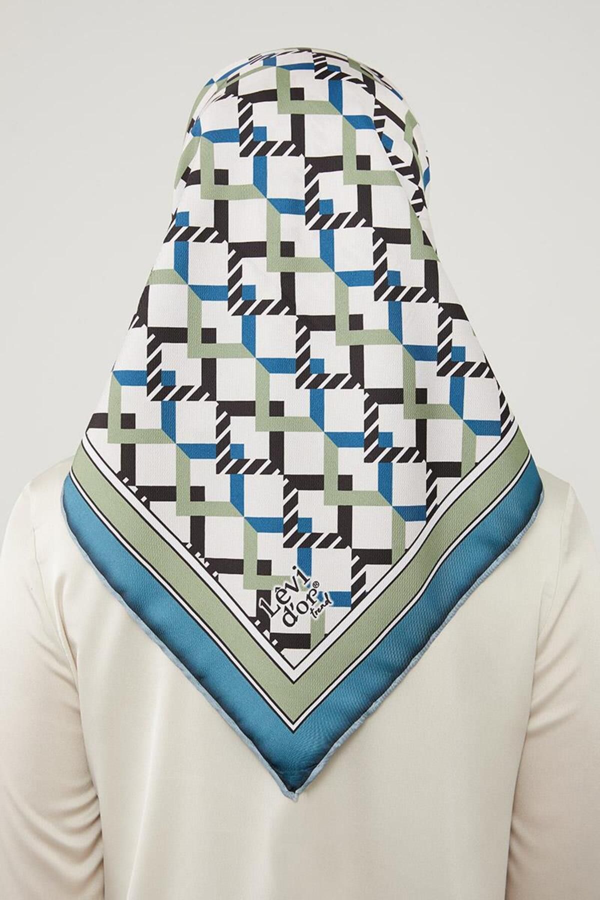 روسری آبی Twill Trendgle مثلث نیلی Levidor