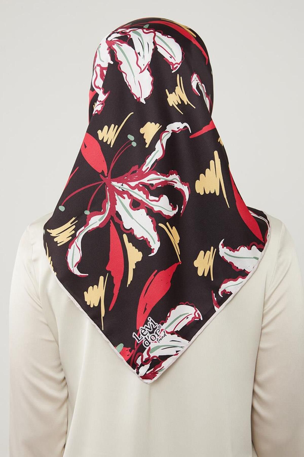 روسری چند رنگ Twill الگوی برگ mink Levidor