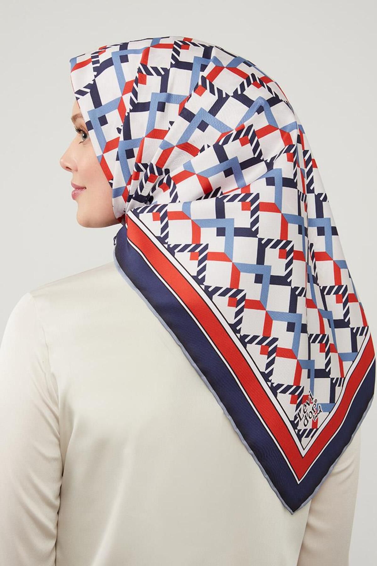 روسری آبی مثلث سرمهای Twill Trend Levidor