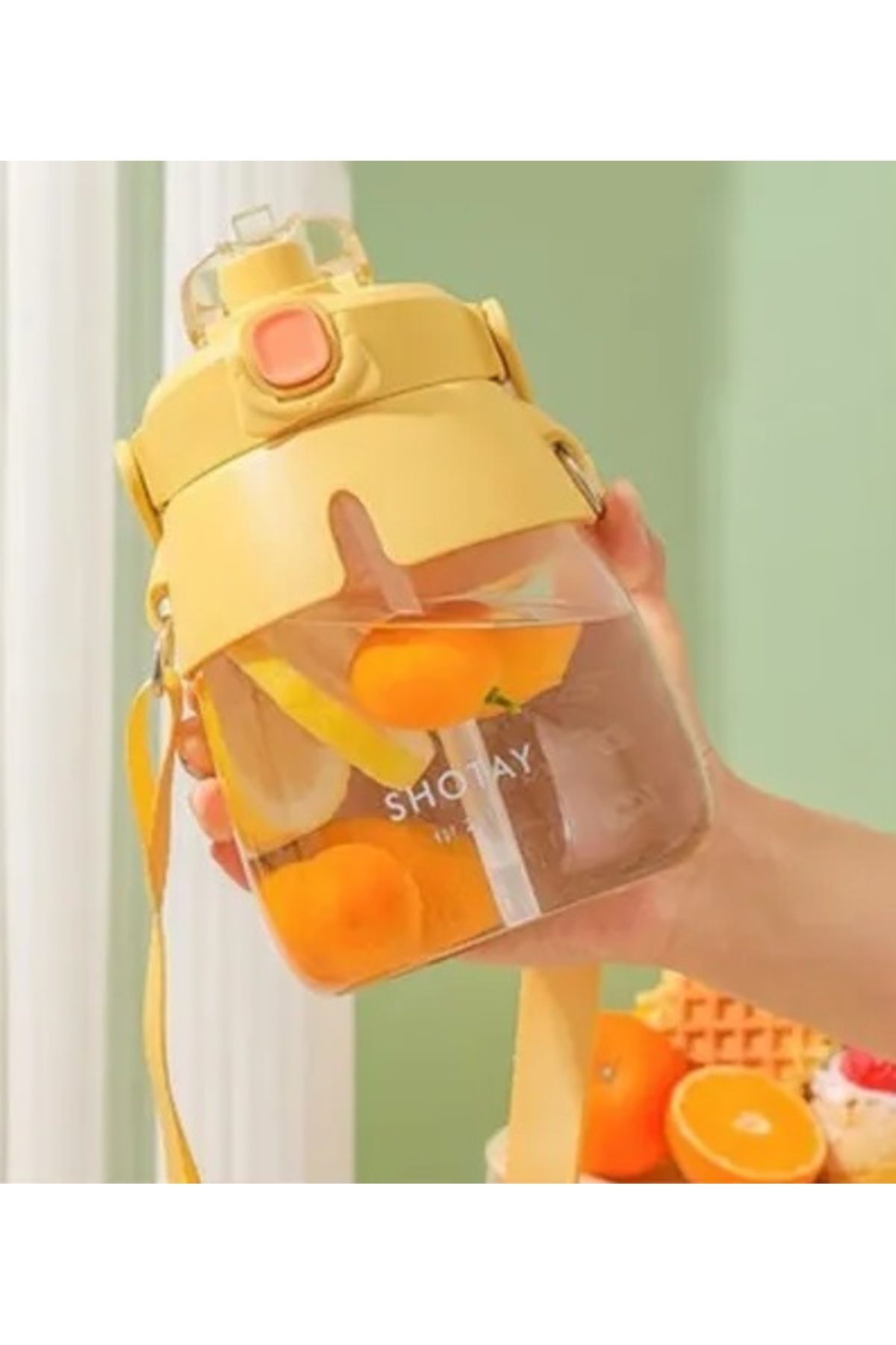 Shotay-ST-6642 Yellow Hippo Tritan 1050ML Tritan Handle Flask 3
