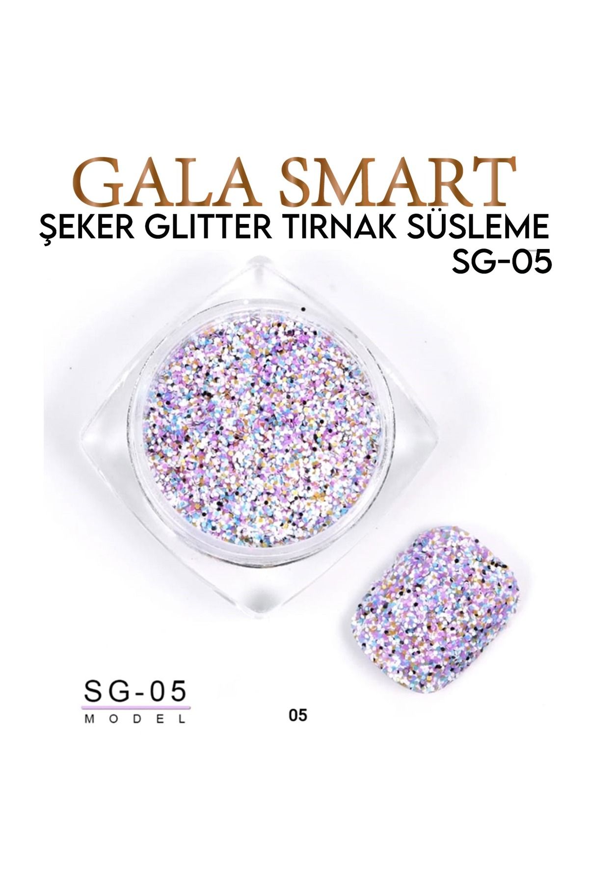 ناخن های تقلبی و لوازم جانبی رنگارنگ gala smart برند متفرقه اورجینال SEKERGLITTER[SG-05] NAIL DECORATION - SUGAR GLITTER [SG-05]