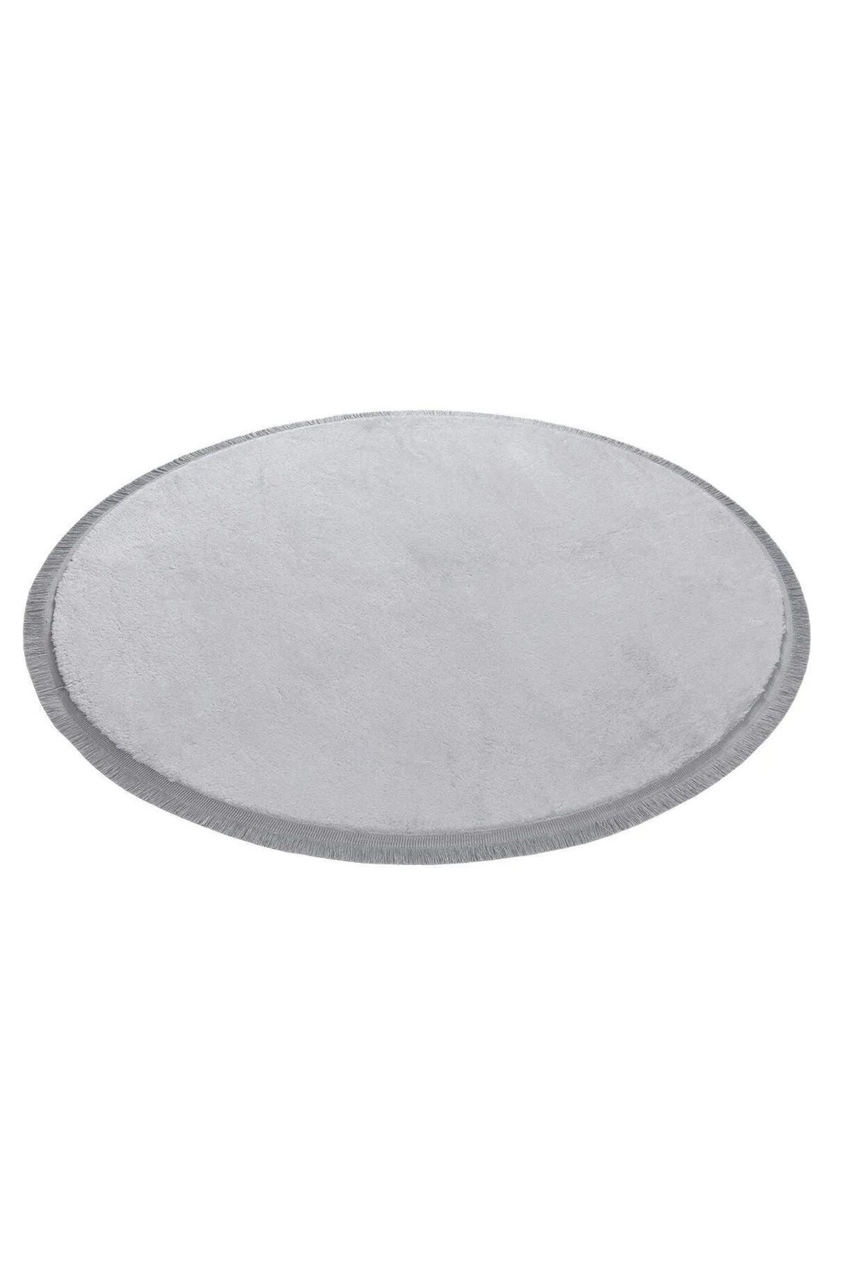 Guaj Home-Round Puffy Plush Mat, Plain Fringed Non-Slip Base Carpet 7 Colors Gj 2