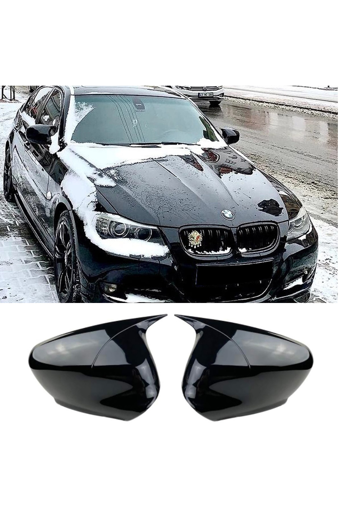 MKG Otomotiv Bmw E90 LCI Batman Yarasa Ayna Kapağı Piona Black ABS 2008-2011