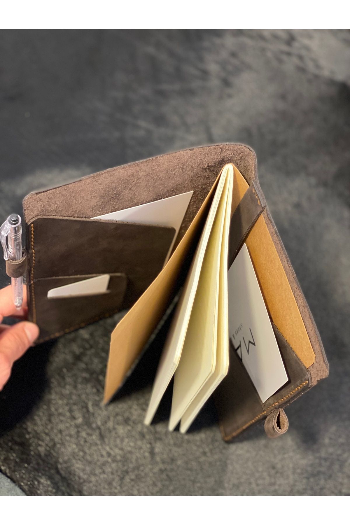 MAT Deri-A5 Notepad Organizer Genuine Leather Notebook Container Handmade (with Notebook Gift) 4