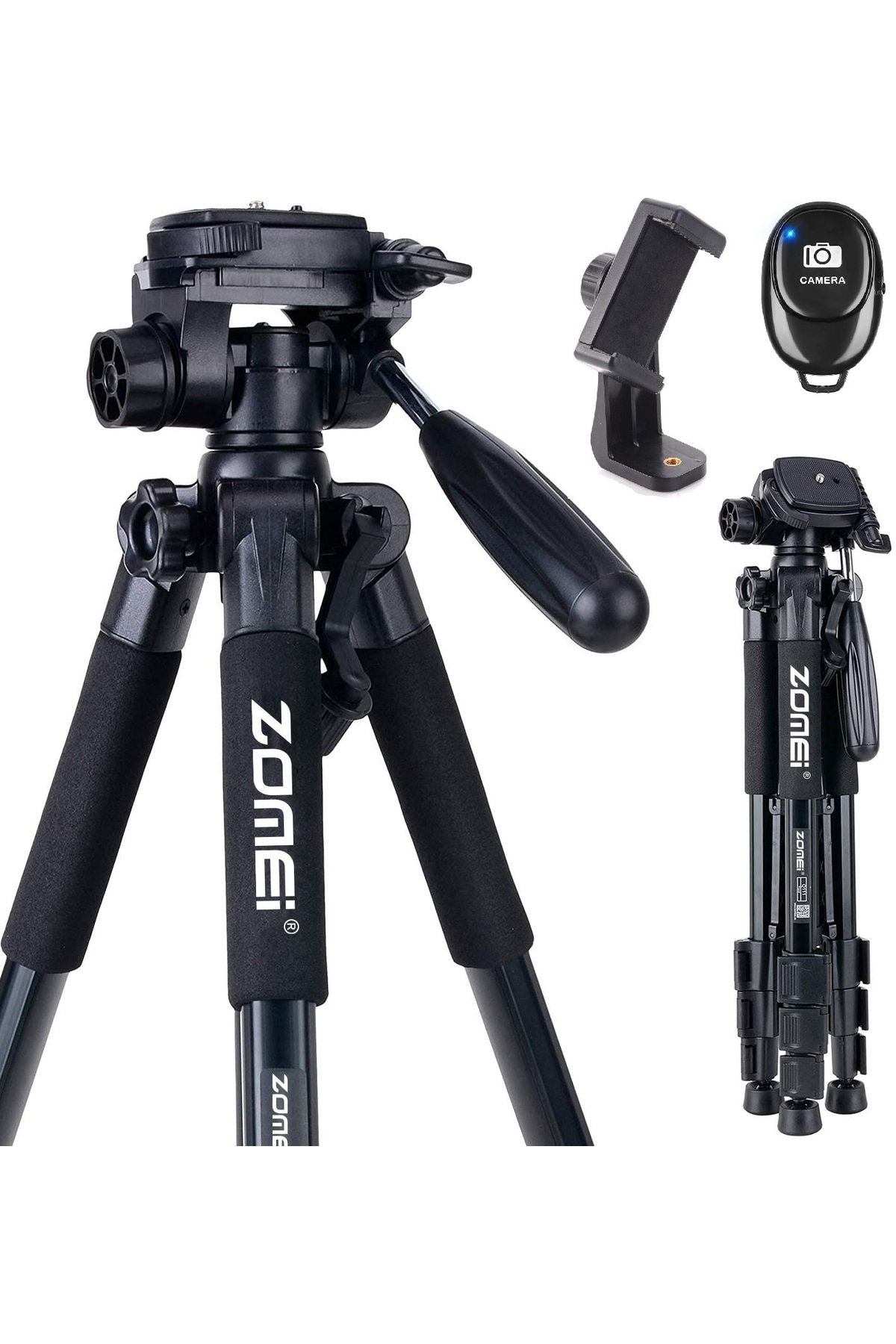 zomei Q111 Kamera Tripodu Cep Telefonu Alüminyum Alaşım 3 Yönlü