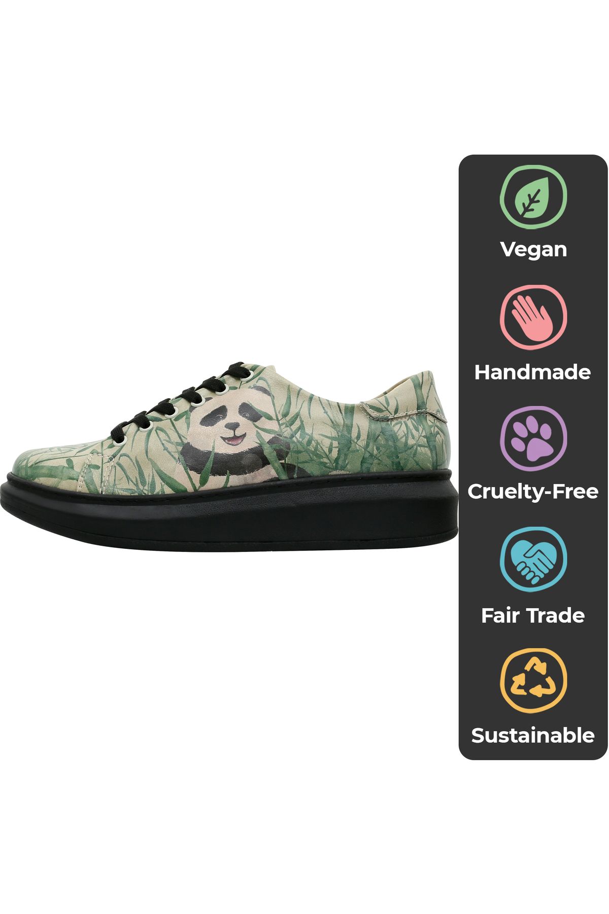 Dogo-Women's Vegan Leather Green Sneakers - Bamboo Lover Design 5